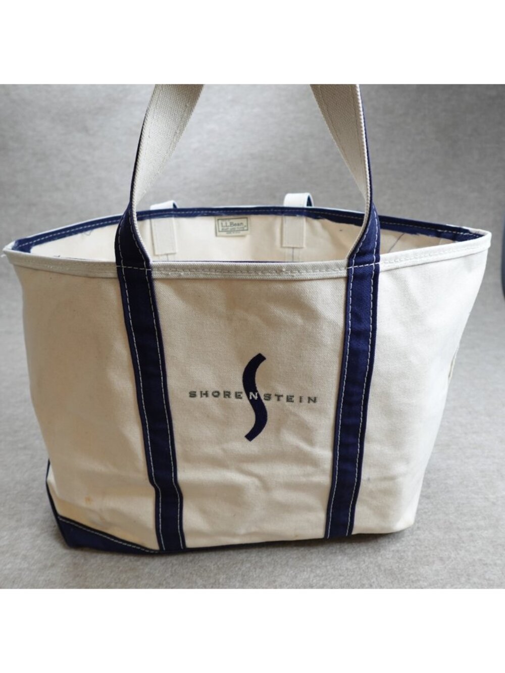 LL Bean Boat and Tote Bag Ivory Beige Large Made In USA Shorenstein